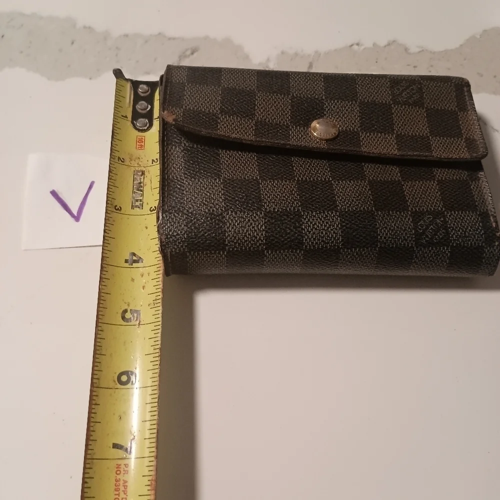 Authentic Louis Vuitton Louis Vuitton Tri-Fold Wallet Damier Porto Monogram